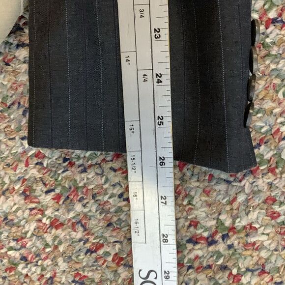 Boss Hugo Boss Gray Pinstripe Wool Super 130 Suit Sport Coat Size 44R - Picture 12 of 16